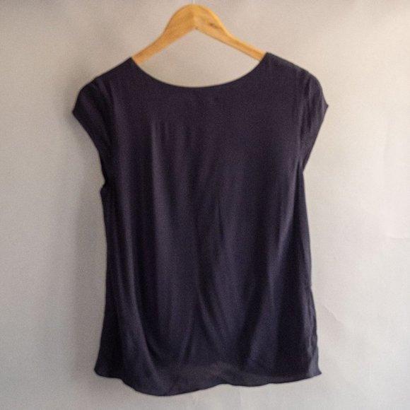 Wilfred Tops - Wilfred Free | JULIGER BOUSE | Short-sleeve,  crepe blouse | Indigo | Small